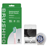 Brushmo replacement heads for Philips Sonicare HX9023 – pink bundle (front view)