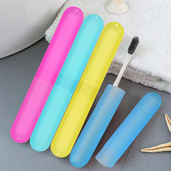 Compact travel-friendly toothbrush case in use