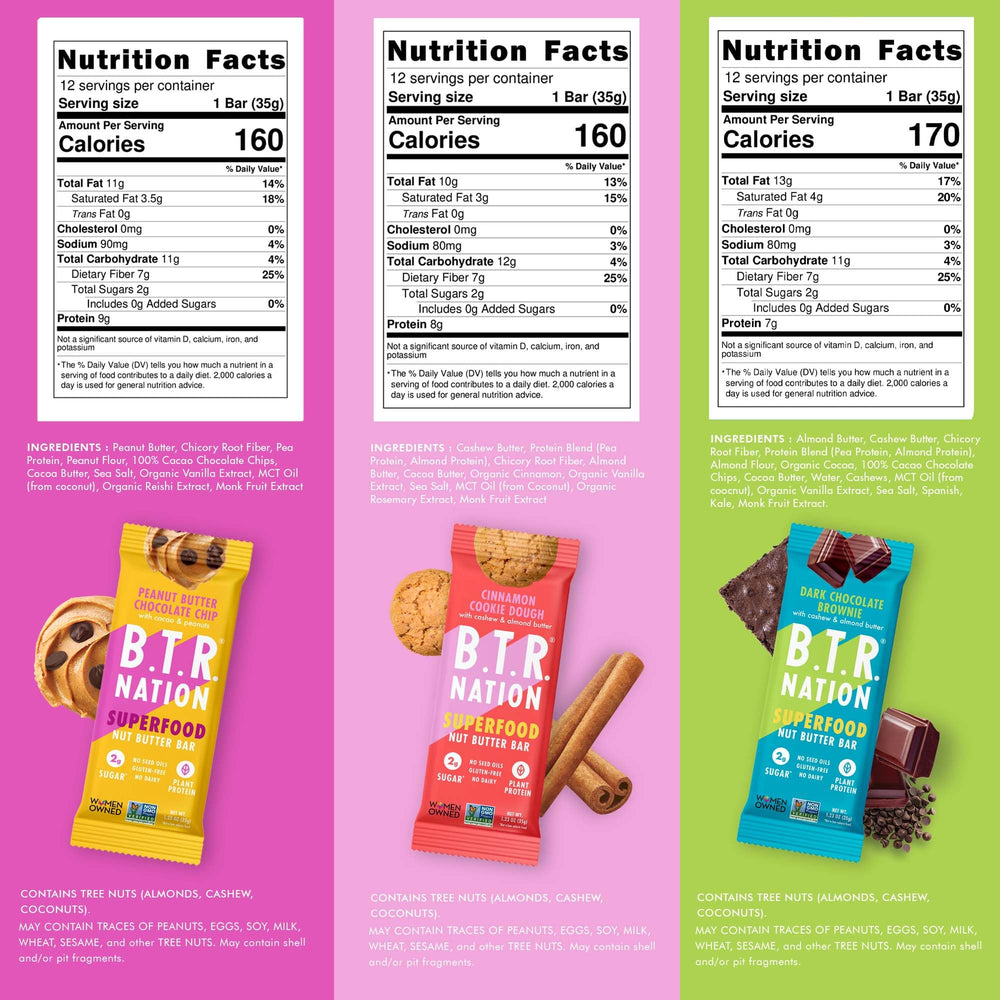 B.T.R Cinnamon Cookie Dough Energy bar close-up with chewy texture and energy-boosting potential