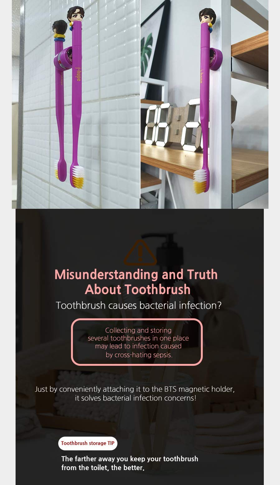 Box packaging for BTS character figure toothbrush