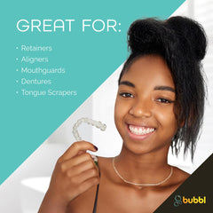 Fizzing action of Bubbl 120 tablet in water for cleaning