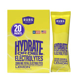 BUBS Naturals Hydrate or Die lemon packets packaging for on-the-go hydration.