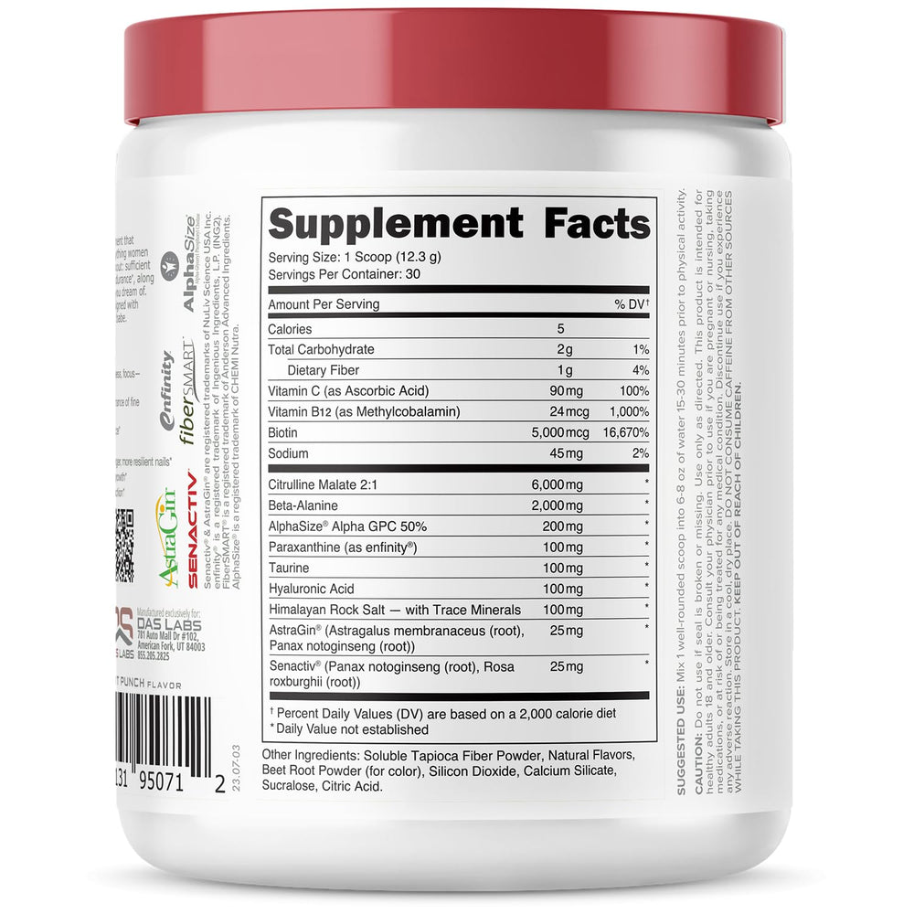 Close-up of Bucked Up Babe nootropic blend with enfinity and caffeine