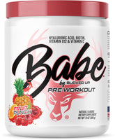 Bucked Up Babe Pre Workout Powder for Women in Fruit Punch flavor, 13 oz, 30 servings