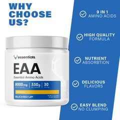 Close-up of essential amino acids and BCAAs in the formula