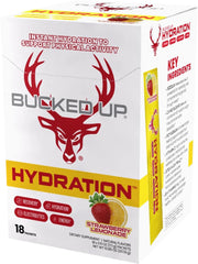 Single-serve Bucked Up Hydration travel packets ready for workouts or trips.