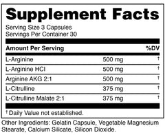 Bucked Up Nitric Oxide Booster capsules closeup highlighting the 2250 mg blend.