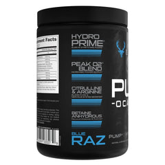 Bucked Up Pump-ocalypse Blue Raz glass with ice in gym setting for sustained workout focus