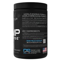 Bucked Up Pump-ocalypse Blue Raz mixed in water for pre-workout refreshment