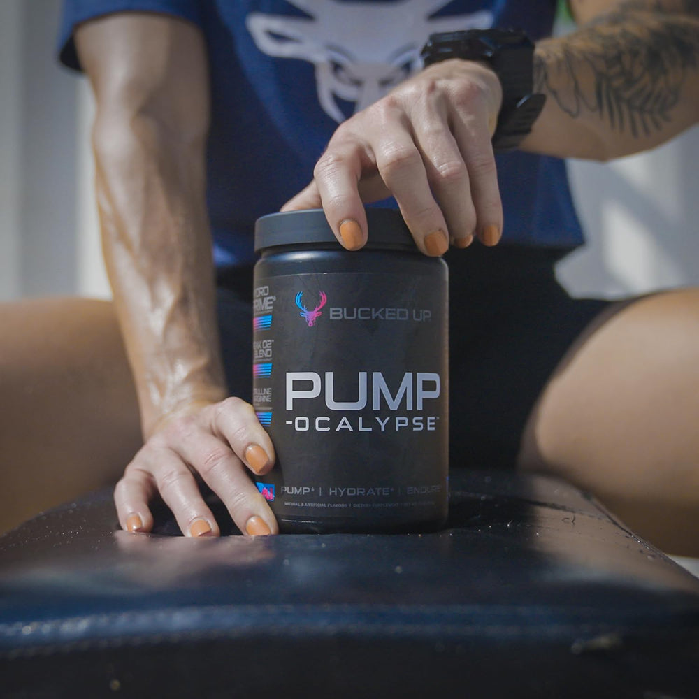 Bucked Up Pump-ocalypse Miami peak O2 blend visual hints at oxygen uptake benefits.