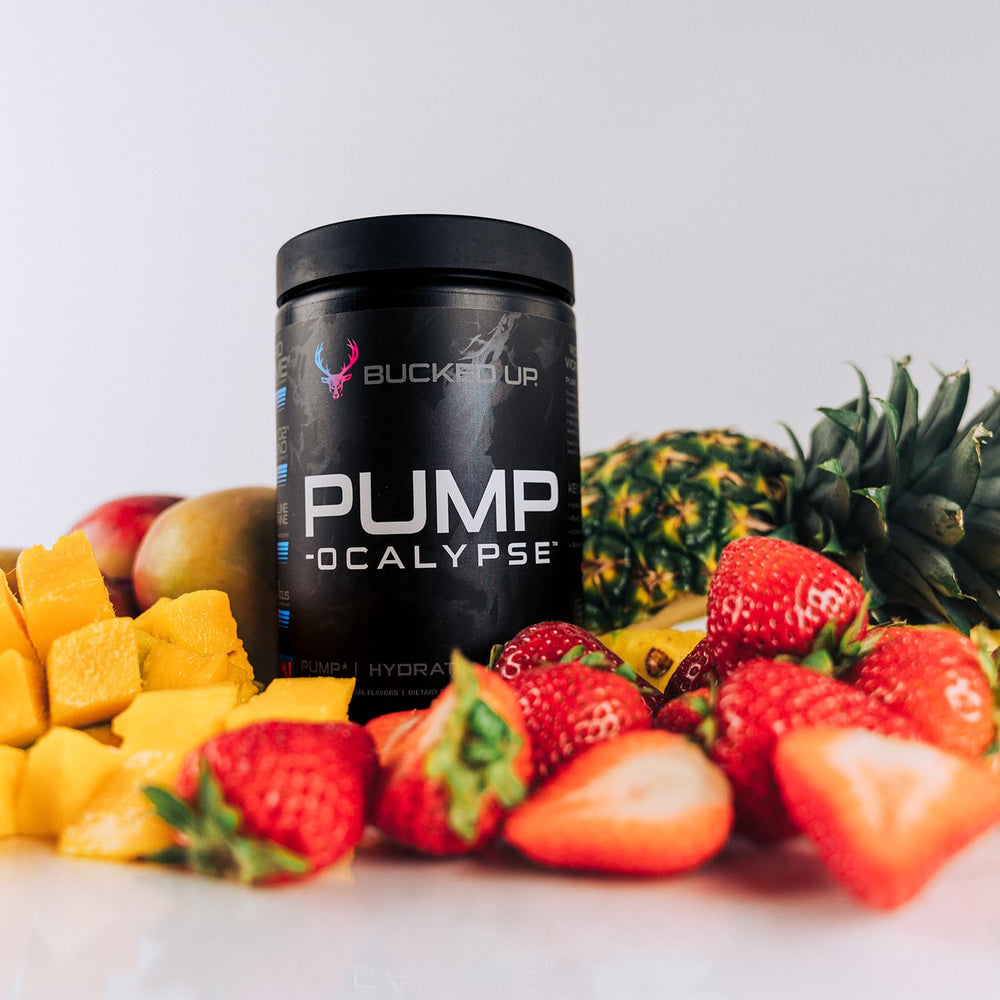 Bucked Up Pump-ocalypse Miami workout scene suggests enhanced endurance and performance.