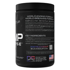 Bucked Up Pump-ocalypse mixing glass with powder dissolving for quick hydration.