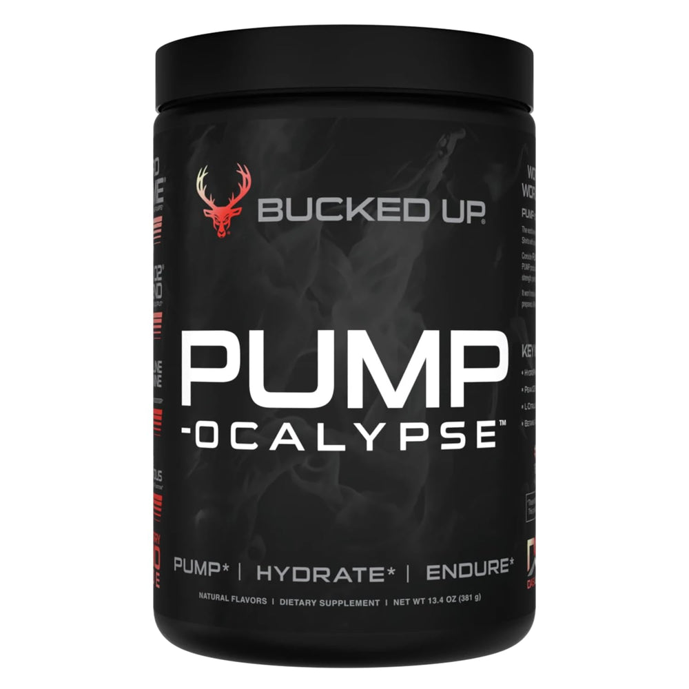 Bucked Up Pump-ocalypse Raspberry Lemonade bottle front showing NO booster focus and pump potential