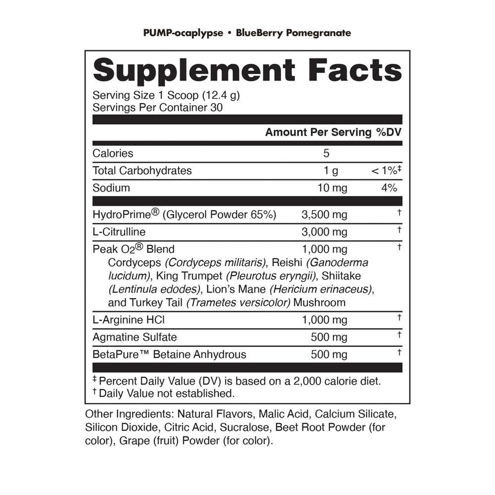 Bucked Up Pump-ocalypse scoop beside bottle, illustrating precise pre-workout dosing.