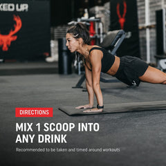 Close-up of Bucked Up Six Point Creatine label