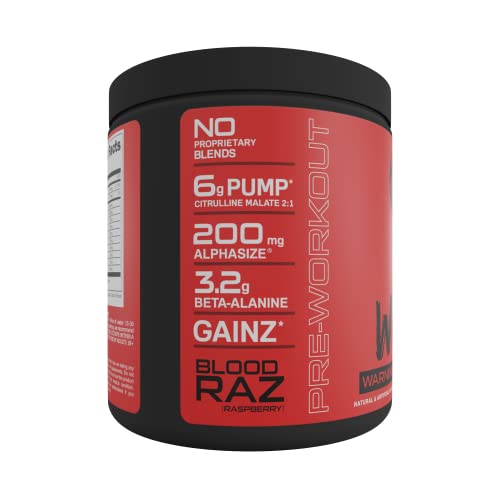 Close-up of Bucked Up WOKE Blood Raz 333mg caffeine per serving