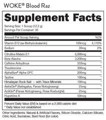 L-Citrulline 6g per serving for blood flow in Bucked Up WOKE Blood Raz