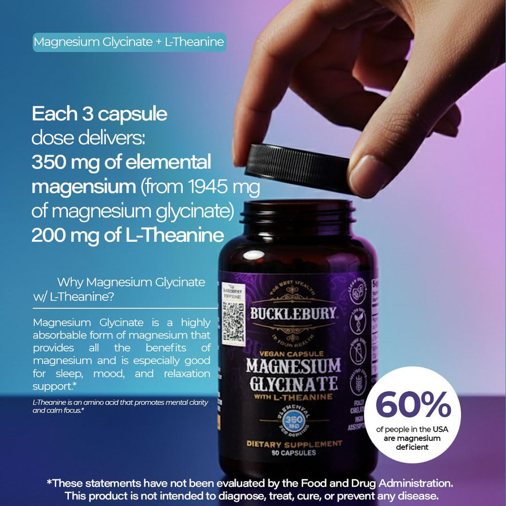 Supplement facts and ingredients on Bucklebury bottle