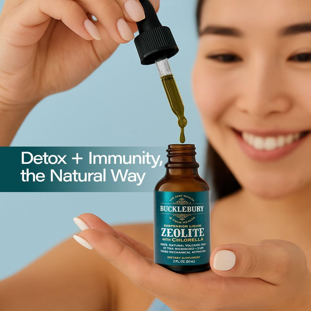 Pouring Bucklebury Zeolite Liquid into a glass of water