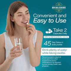 BUCKLEBURY Zeolite Made in USA vegan non-GMO packaging for clean ingredients.