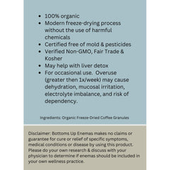 BUE 10oz reusable enema bottle with coffee packet usage