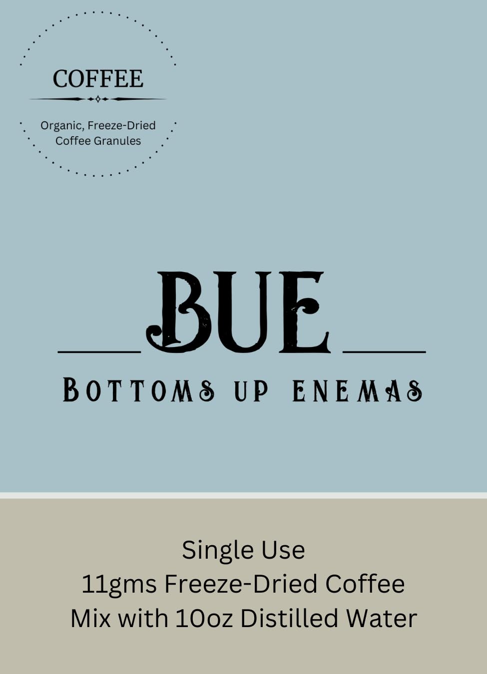 Close-up of a single 11g freeze-dried coffee packet