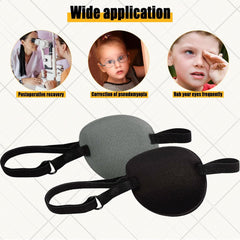 Eye patch covering left or right eye with secure fit