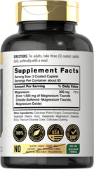 Coated magnesium taurate capsules for easy swallowing