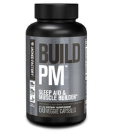 Jacked Factory Build PM bottle with capsules on white background