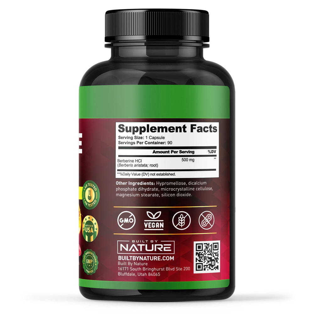 Berberine HCl 500 mg veggie capsules