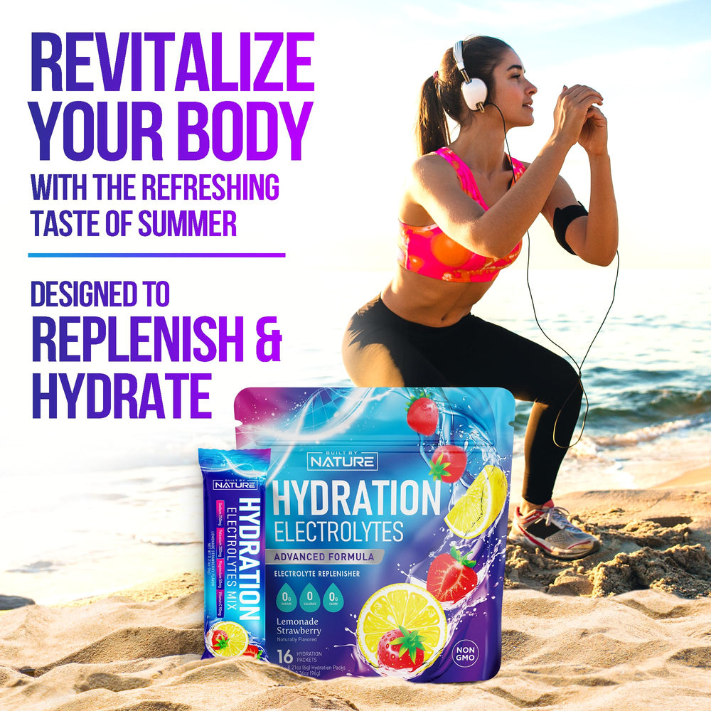 Built by Nature Electrolytes vegan Non-GMO logo on label