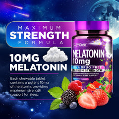 Assorted melatonin chewables showing berry flavor
