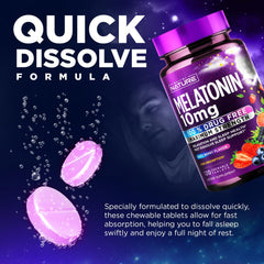 Vegan and non-GMO icons on melatonin chewables packaging