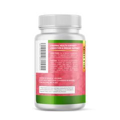 Graphic highlighting 60 Billion CFU and 20 probiotic strains for digestive and vaginal support