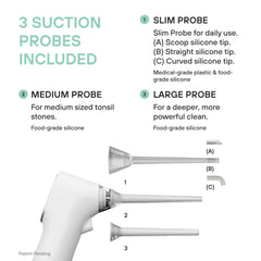 Built-in LED light illuminating while using the device.
