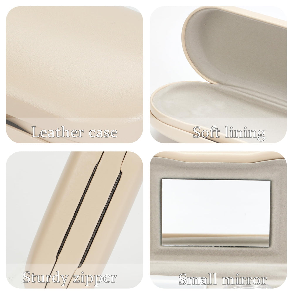 Interior view showing the built-in mirror inside the case