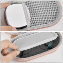 Built-in mirror, tweezers, and contact lens solution bottle included
