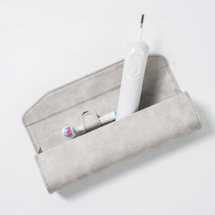 Buketou leather toothbrush travel case with magnetic closure