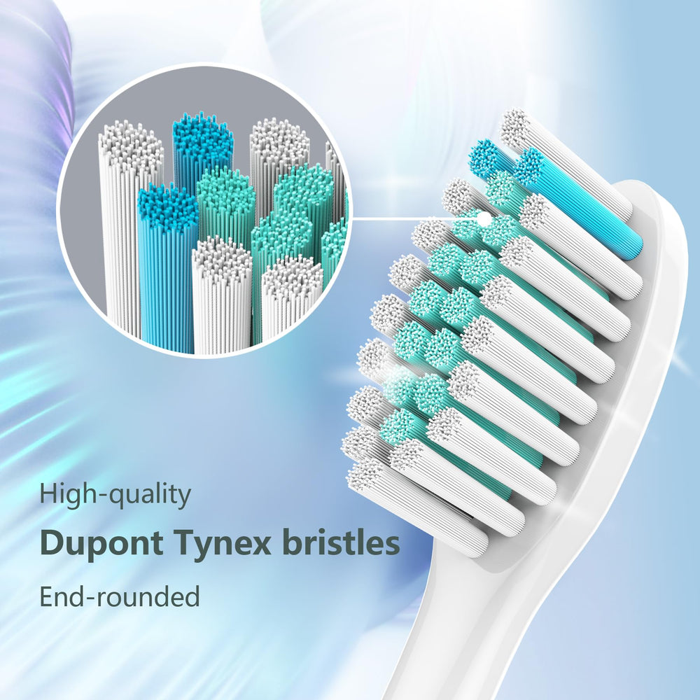 W-shaped bristles with 3D cut for deep cleaning