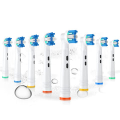 BUKURII 8pc replacement toothbrush heads for Oral-B and Braun
