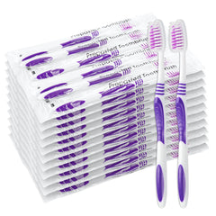 Bulk 500 prepasted disposable toothbrushes in purple