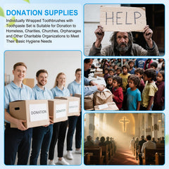 Bulk donation toothbrush kits