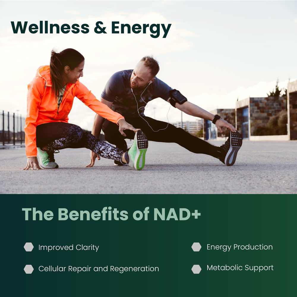 Bulk Essentials NAD+ spray bottle in hand for easy on the go energy support
