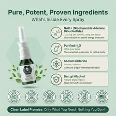 Bulk Essentials NAD+ spray bottle in hand for easy on the go energy support