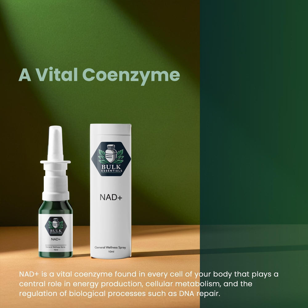 Bulk Essentials NAD+ spray CGMP standards closeup reinforces quality manufacturing