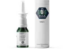 Bulk Essentials NAD+ spray dispensing action demonstrates controlled dosing for consistent use