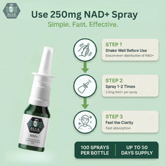 Bulk Essentials NAD+ spray ingredients list emphasizes purity and absence of fillers