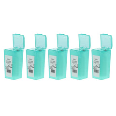 Bulk 5-pack of mint waxed dental floss refills with green dispenser