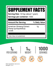 American Ginseng extract label with BulkSupplements branding