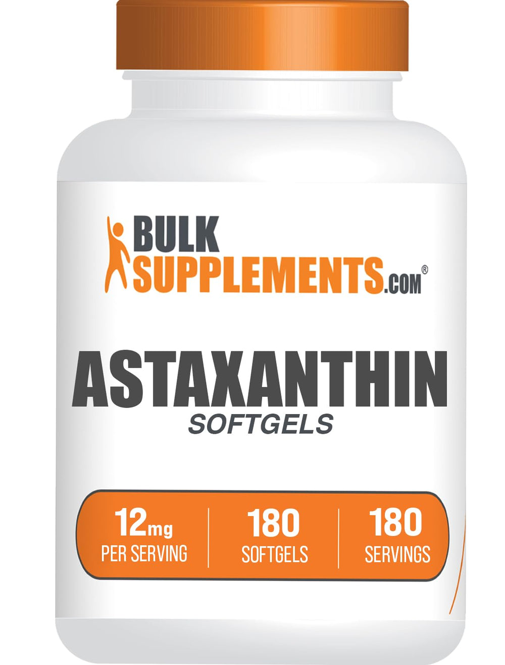 Astaxanthin 12mg softgels bottle - front view